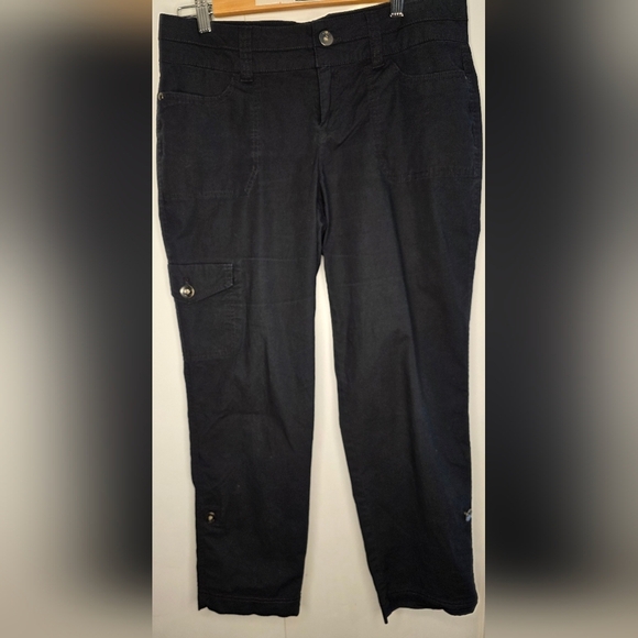 DKNY Black Cotton Cargo Pants Size 8 - Picture 1 of 13